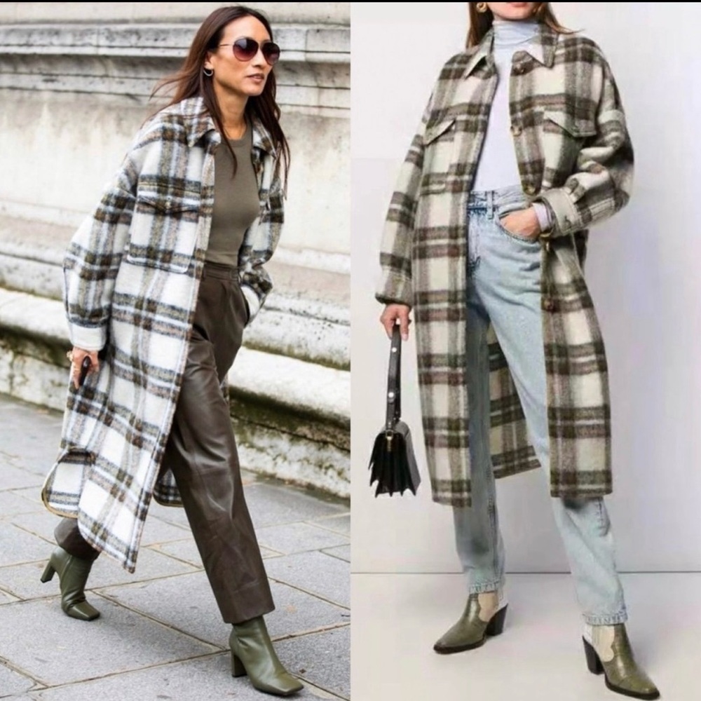 NWOT RARE Isabel Marant Etoile Gabrion Coat/ Shacket Pea Coat Oversize Size 1